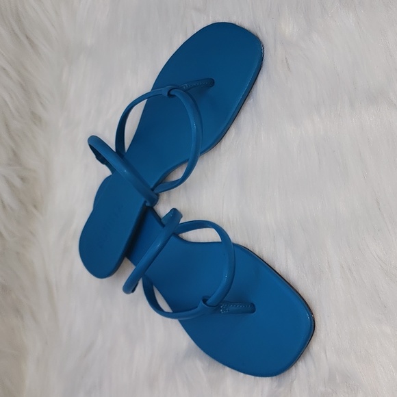 SCHUTZ Womens Blue Strappy Comfort Sitara Round Toe Slip On Flip Flop Sandal 6.5 - Picture 3 of 6